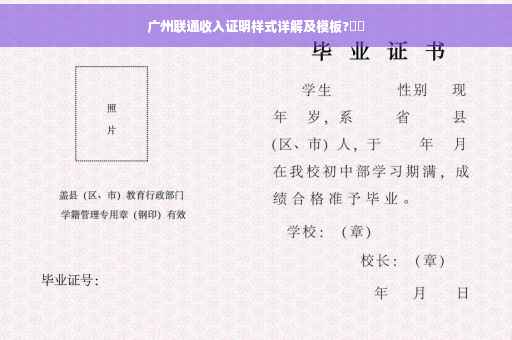 广州联通收入证明样式详解及模板?⚡️