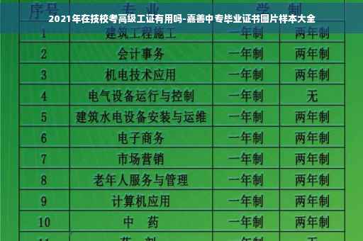 2021年在技校考高级工证有用吗-嘉善中专毕业证书图片样本大全