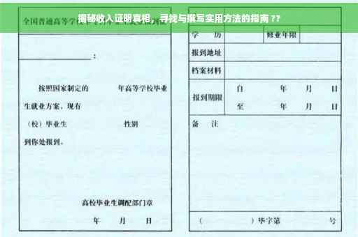 揭秘收入证明真相，寻找与撰写实用方法的指南 ??