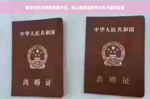 数字时代的婚姻终结方式，网上离婚证明书与电子版的探索