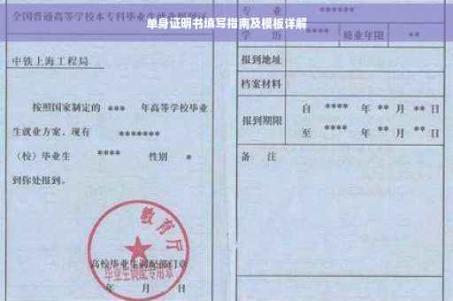 单身证明书填写指南及模板详解