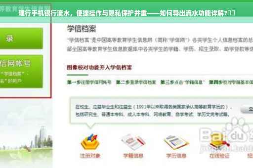 建行手机银行流水，便捷操作与隐私保护并重——如何导出流水功能详解?⚡️