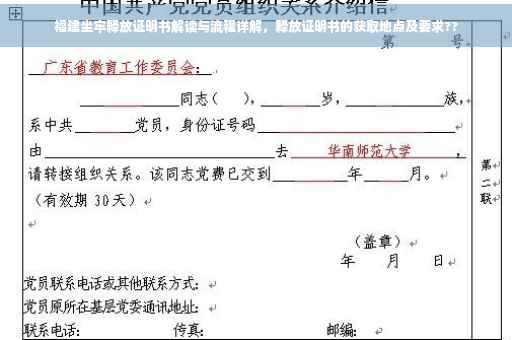 福建坐牢释放证明书解读与流程详解，释放证明书的获取地点及要求??