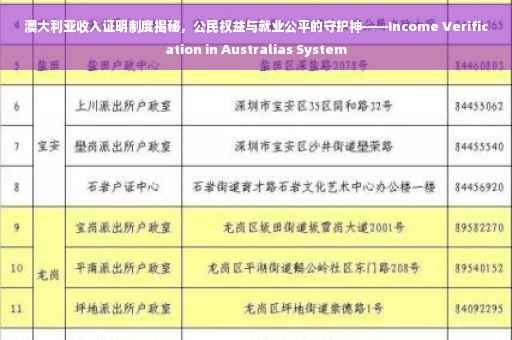 澳大利亚收入证明制度揭秘，公民权益与就业公平的守护神——Income Verification in Australias System
