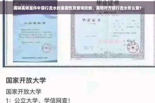 揭秘离婚案件中银行流水的重要性及查询攻略，离婚对方银行流水怎么查？
