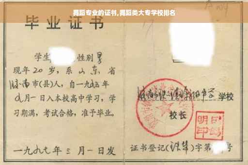 舞蹈专业的证书,舞蹈类大专学校排名
