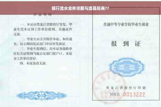 银行流水业务详解与流程指南??