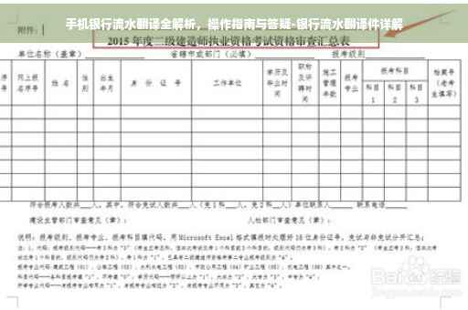手机银行流水翻译全解析，操作指南与答疑-银行流水翻译件详解