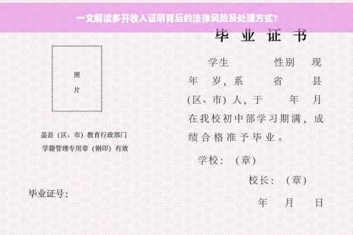 一文解读多开收入证明背后的法律风险及处理方式?