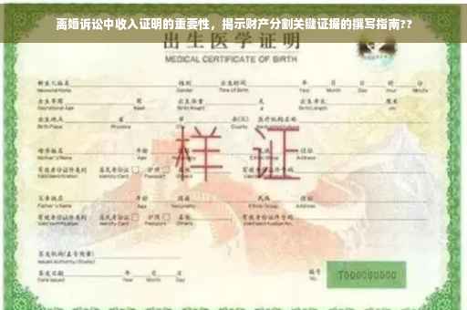 离婚诉讼中收入证明的重要性，揭示财产分割关键证据的撰写指南??
