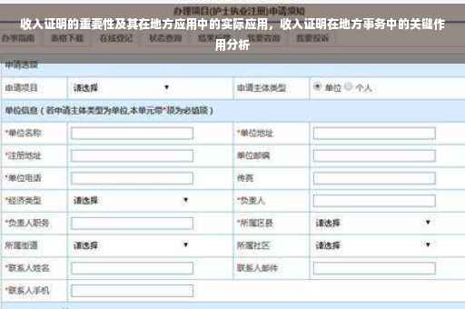 收入证明的重要性及其在地方应用中的实际应用，收入证明在地方事务中的关键作用分析