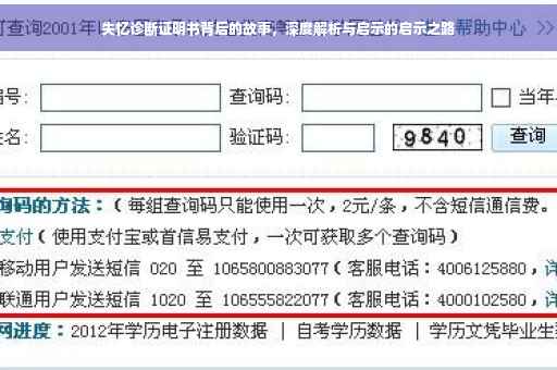 失忆诊断证明书背后的故事，深度解析与启示的启示之路