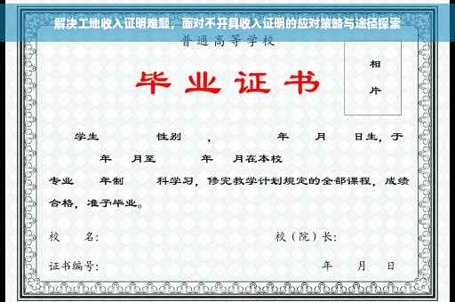 解决工地收入证明难题，面对不开具收入证明的应对策略与途径探索