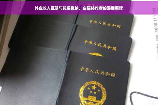 外企收入证明与党费缴纳，自媒体作者的深度解读