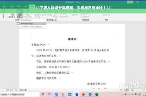 小学收入证明开具详解，步骤与注意事项 ?⚡️