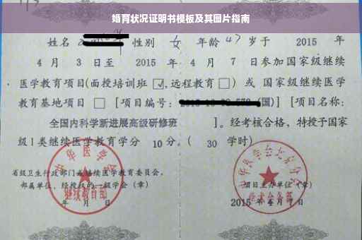 婚育状况证明书模板及其图片指南
