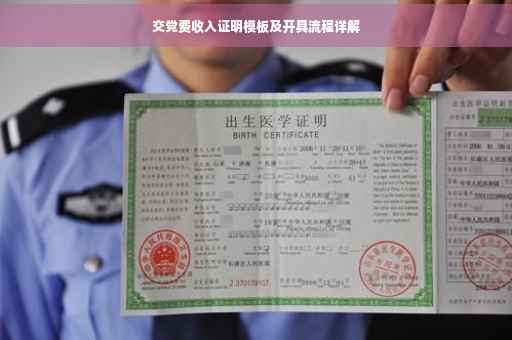交党费收入证明模板及开具流程详解