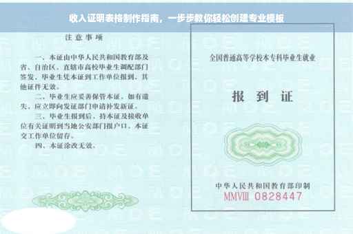 收入证明表格制作指南，一步步教你轻松创建专业模板
