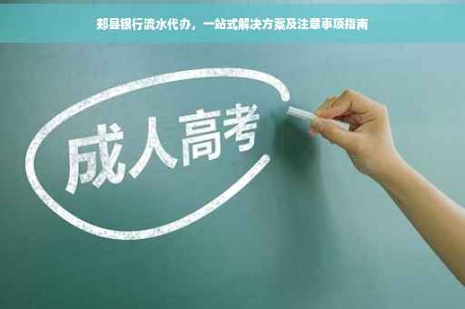 郏县银行流水代办，一站式解决方案及注意事项指南