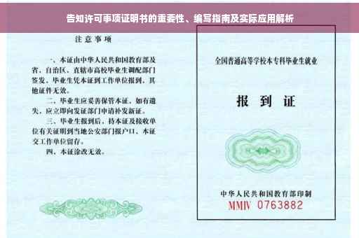 告知许可事项证明书的重要性、编写指南及实际应用解析