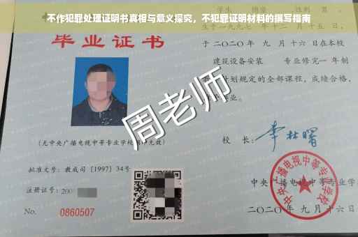 不作犯罪处理证明书真相与意义探究，不犯罪证明材料的撰写指南