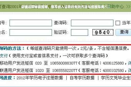 店铺运营秘籍揭秘，撰写收入证明的有效方法与模板指南?⚡️