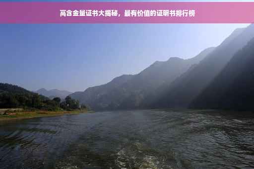 高含金量证书大揭秘，最有价值的证明书排行榜