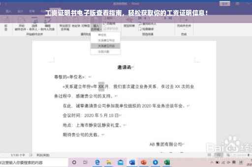 工资证明书电子版查看指南，轻松获取你的工资证明信息！