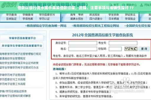 借款以银行流水揭示真实借款过程，流程、注意事项与准确性探讨 ??