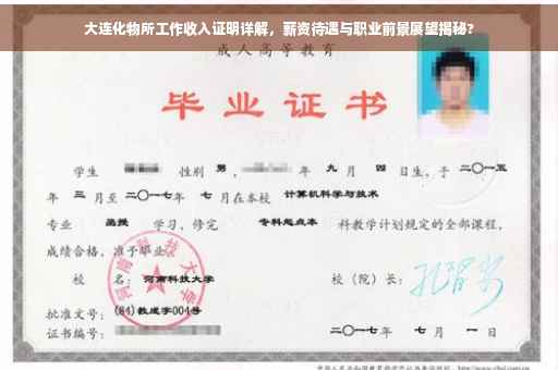 大连化物所工作收入证明详解，薪资待遇与职业前景展望揭秘?