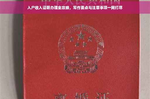 入户收入证明办理全攻略，写作要点与注意事项一网打尽