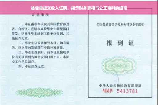 被告需提交收入证明，揭示财务真相与公正审判的纽带
