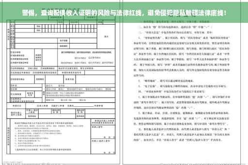 警惕，查询配偶收入证明的风险与法律红线，避免侵犯隐私触碰法律底线！