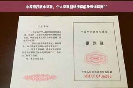 中原银行流水贷款，个人贷款新途径详解及查询指南⚡️