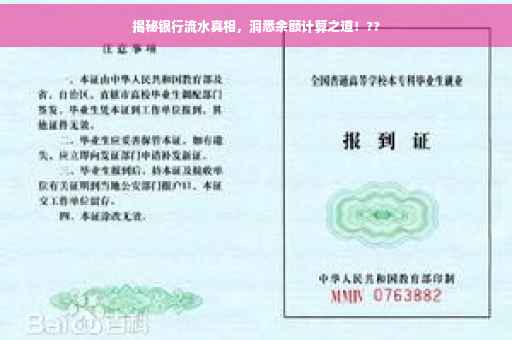揭秘银行流水真相，洞悉余额计算之道！??