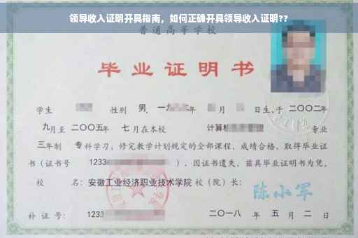 领导收入证明开具指南，如何正确开具领导收入证明??
