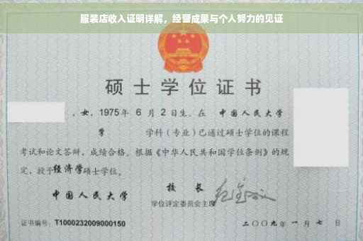 服装店收入证明详解，经营成果与个人努力的见证