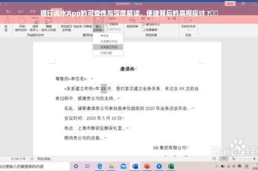 银行流水App的可查性与深度解读，便捷背后的真相探讨 ?⚡️