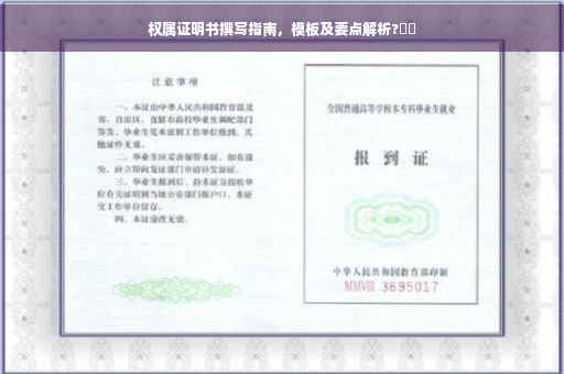 权属证明书撰写指南，模板及要点解析?⚡️