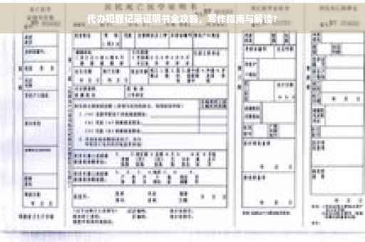 代办犯罪记录证明书全攻略，写作指南与解读?