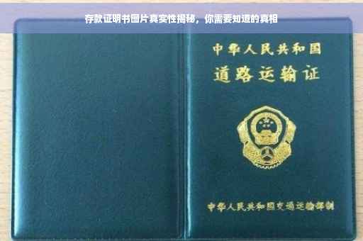 存款证明书图片真实性揭秘，你需要知道的真相