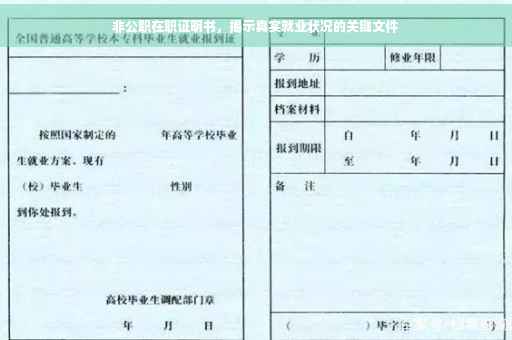 非公职在职证明书，揭示真实就业状况的关键文件