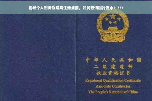 揭秘个人财务轨迹与生活点滴，如何查询银行流水？???