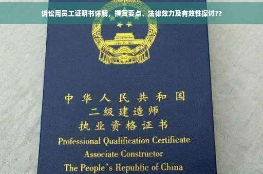 诉讼用员工证明书详解，撰写要点、法律效力及有效性探讨??