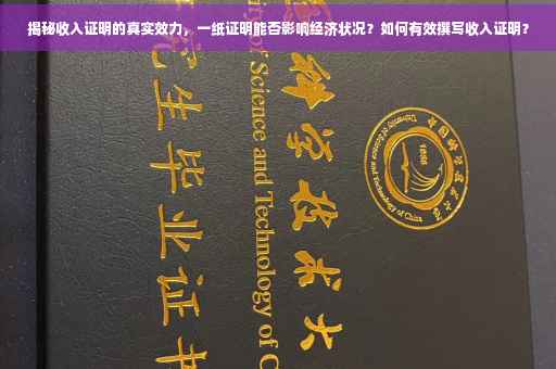 揭秘收入证明的真实效力，一纸证明能否影响经济状况？如何有效撰写收入证明？