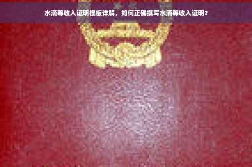 水滴筹收入证明模板详解，如何正确撰写水滴筹收入证明？