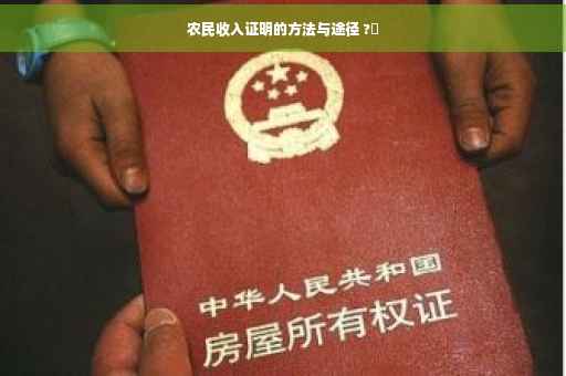 农民收入证明的方法与途径 ?✨