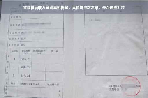 贷款做高收入证明真相揭秘，风险与应对之策，是否违法？??
