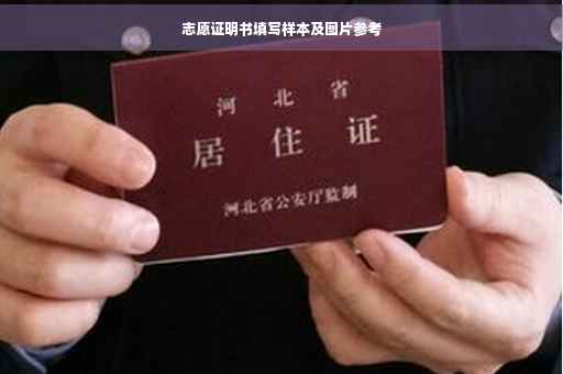 志愿证明书填写样本及图片参考