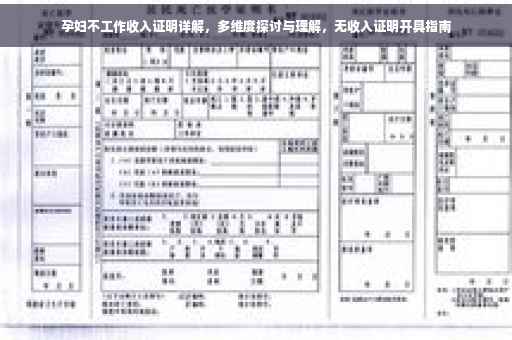 孕妇不工作收入证明详解，多维度探讨与理解，无收入证明开具指南